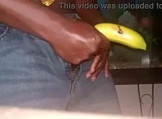 Monkey loves banana and tie wearing