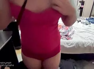 slave slut learns blowjob training in red lingerie