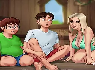 adorable blonde hangs out in the treehouse from summertime saga 😊