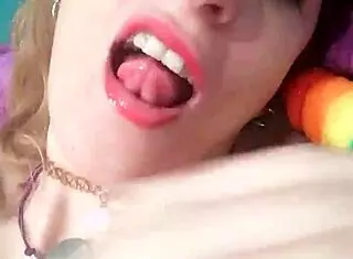 Colorful Feet Sucking Fetish Leading to Cum Explosion