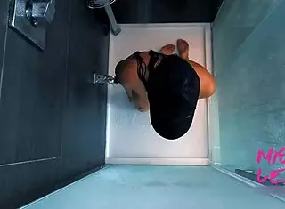 Milf with Big Ass Plays with Wet Pussy in Shower