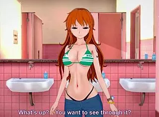 Nami and zoro have sex in anime.