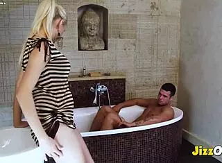 i love her foot job in the bath.