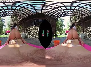 Busty Angela White rides cowgirl in outdoor POV hardcore session ending with cumshot