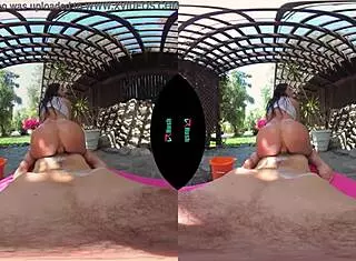 Busty Angela White rides cowgirl in outdoor POV hardcore session ending with cumshot