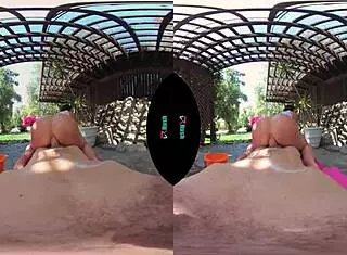 Busty Angela White rides cowgirl in outdoor POV hardcore session ending with cumshot