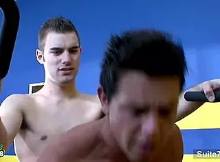 Hot gays work out in the gym