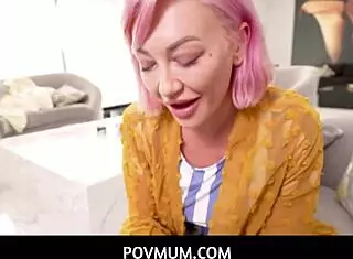 povmum's horny stepmom adira allure gives a perfect handjob with her big tits 😏