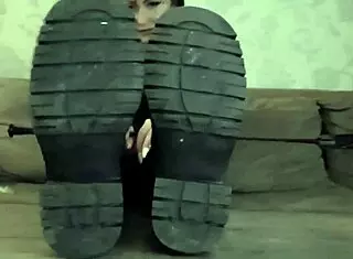 dominatrix nika makes you lick dirty boots with cum on soles