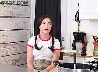 Jane Wilde Models In Kitchen During Casting Interview