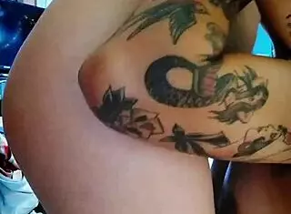 Neighbor licks ass before fingering shaved pussy