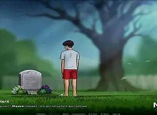 Intense uncensored masturbation in summertime saga scene