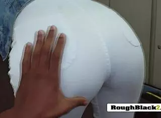 Tiny girl bent over, fucked doggystyle by big blackcock boss in pov