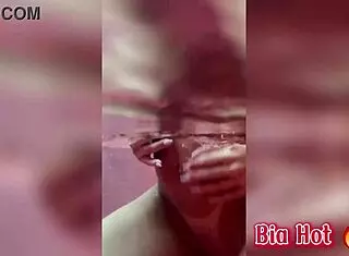 Hot European Brunette Bia Invites You To Enjoy The Heat In The Naked Pool Solo