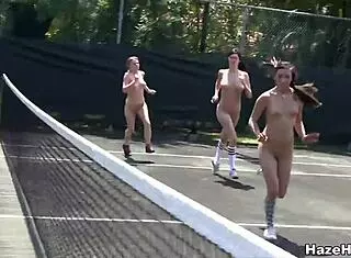 Sorority Hazing On The Tennis Court!