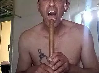 anal fuck with broom stick!