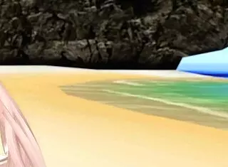 Anime hentai babe performs blowjob on beach before intense sex. 😏🌊