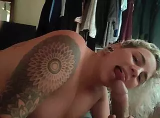 Amateur Wife Performs Long Deep Wet Blowjob At Home