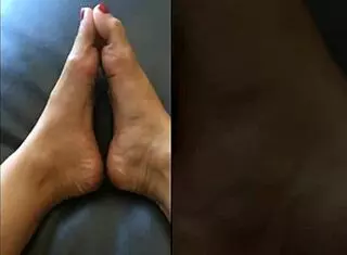 Capri Cavanni's foot fun contrasts with her nude body.