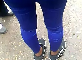 Big Ass Peruvian Model In Huancayo Market Scene