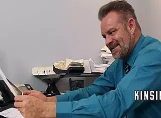 Intern teen copies tits to shock office boss.