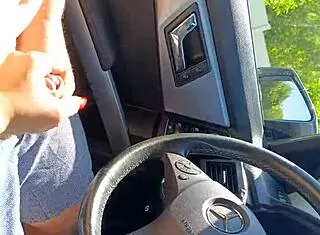 real public handjob with red nails in car, cum everywhere! 🚗💦