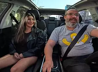 Bianca Lima Flashes Tits in Public Car