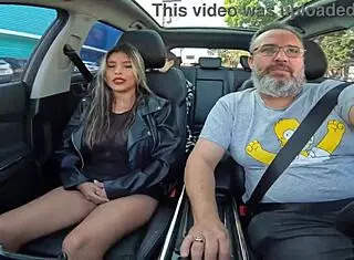 Bianca Lima Flashes Tits in Public Car