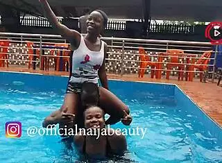 beauty teasing ogaban with pool fun
