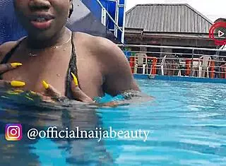 beauty teasing ogaban with pool fun