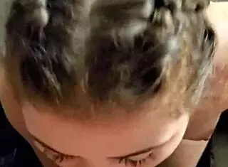 Hot Brunette With Pigtails Gives Blowjob In My Rv