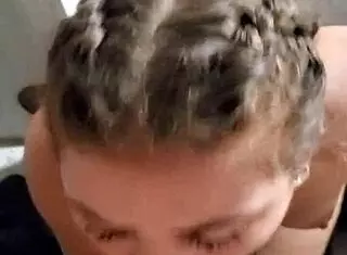 Hot Brunette With Pigtails Gives Blowjob In My Rv