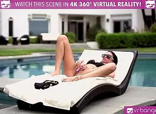 Have you seen Raven Bay masturbating and cumming loudly by the pool?