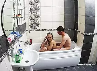 Hot Couple Pounds Hard In Bathroom!