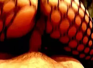 Sexy Girl In Fishnets Teases Monster Cock
