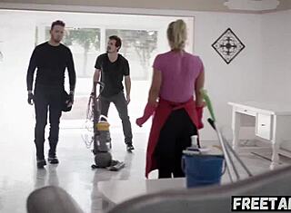 bang maid candice dare wordt dubbel gepenetreerd, oh man, volledige film op freetaboo net!