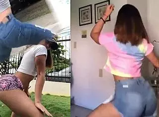 Caomi madalis shows off her big ass in a latina twerk dance.