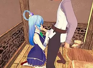 Kazuma tests secret skill on Aqua in Konosuba hentai.