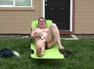 Watch Chubby BBW Blonde Milf Reach Multiple Orgasms Outdoors Through Intense Solo Masturbation!