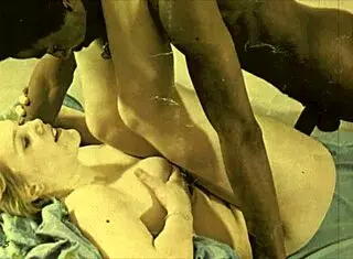 Back in vintage days, a hairy black man with big cock gets into taboo interracial fun with a busty woman