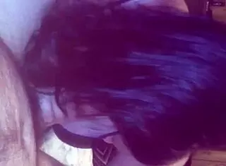 She blows while smoking