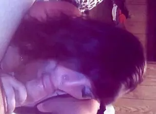 She blows while smoking