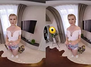 Blonde POV Masturbation in Virtual Taboo Scenario. Orgasm Approaches.