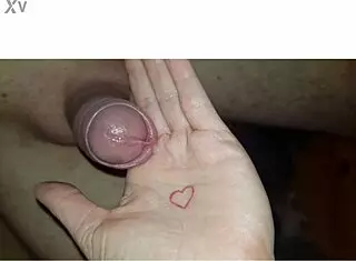 blonde milf wife at home licking and swallowing cum after handjob