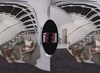 virtual taboo masturbation with shaved brunette in pov