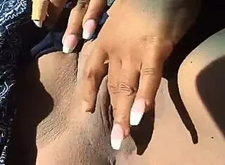 Thot squirts in front seat during homemade bbw ebony masturbation