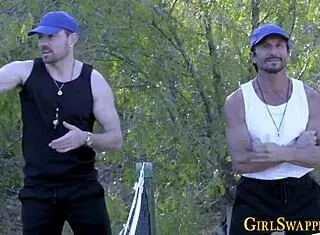 stepteen 18+ enjoys taboo jizz facial outdoors in group