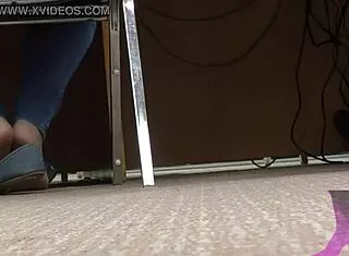 i'm the wife, showing my nude nylons and feet in the library, oops! hidden candid fetish.