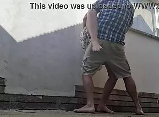 Fucking behind restroom at bed and breakfast