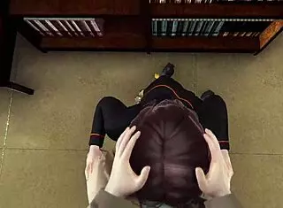 Hogwarts legacy student engages in pov sex with boobs in library 3d cartoon animation